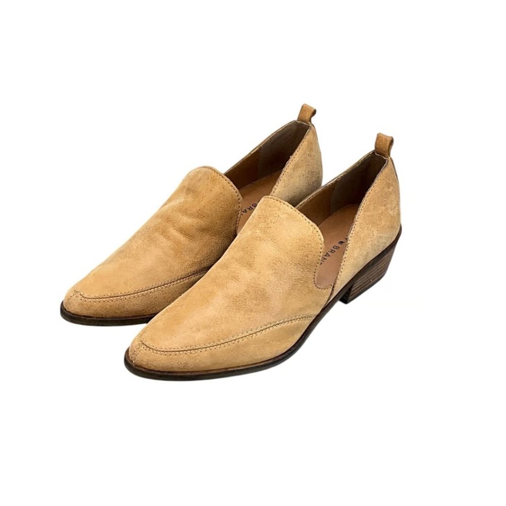 Lucky Brand‎ Leather Slip-On Pointed Flats Beige Minimalist – Women’s 7.5
